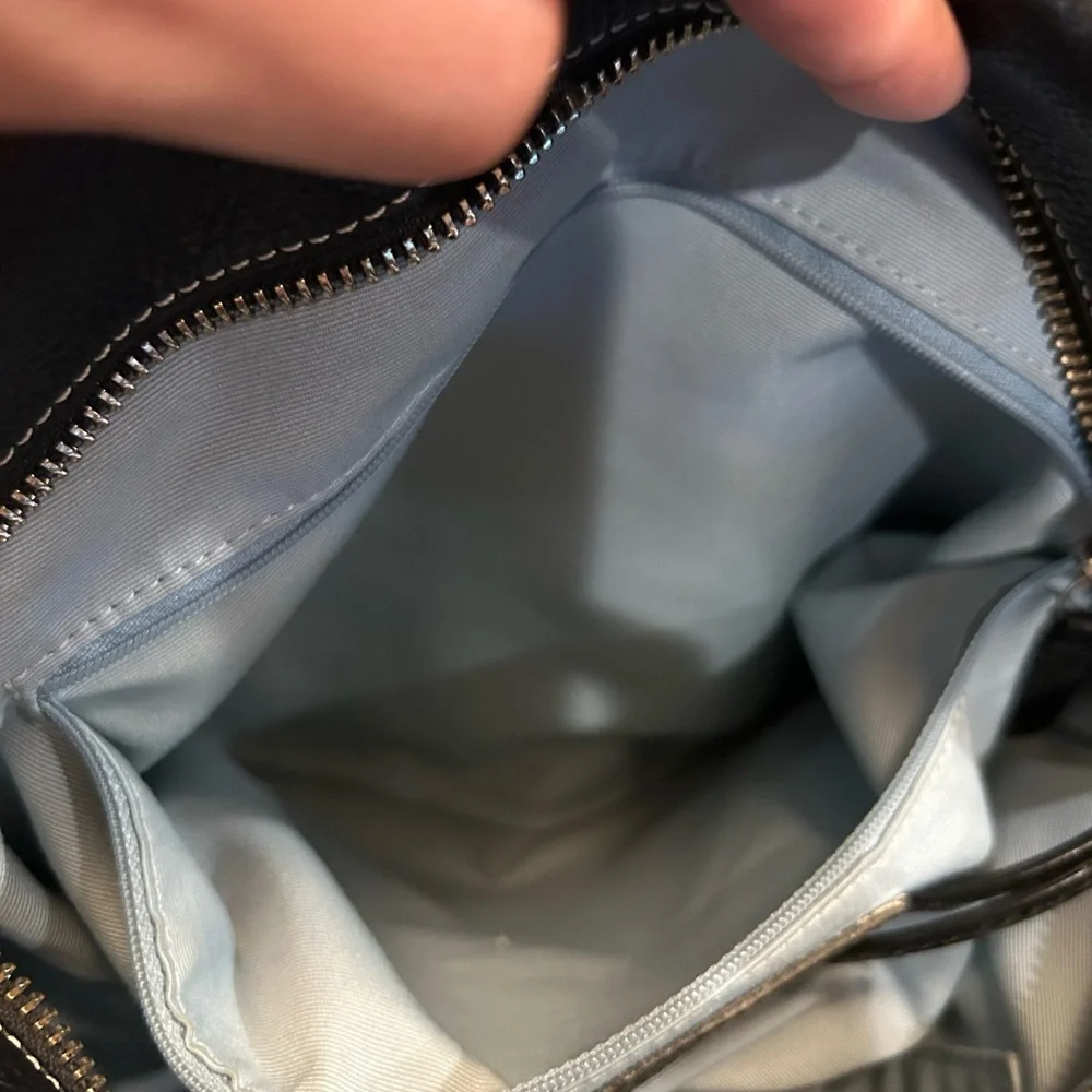 Coach Duffle Black Pebble Leather Hobo Shoulder Bag Convertible - Picture 6 of 12